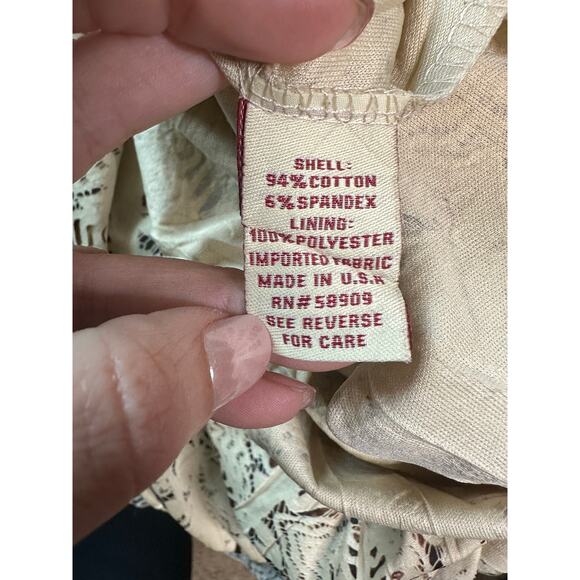 Reba brown yellow print pleated pull on boho maxi skirt size Large - Picture 5 of 16